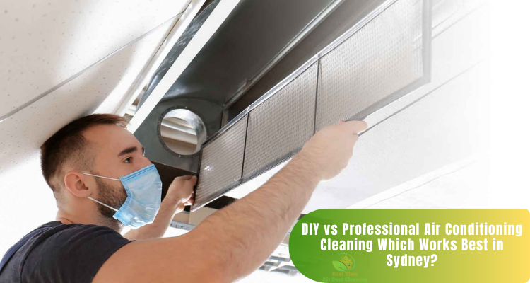 Technician checking air duct