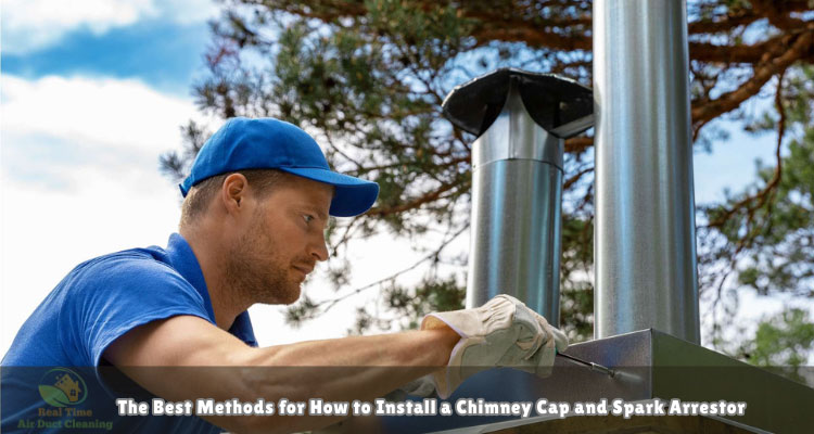 a technician is installing a chimney cap