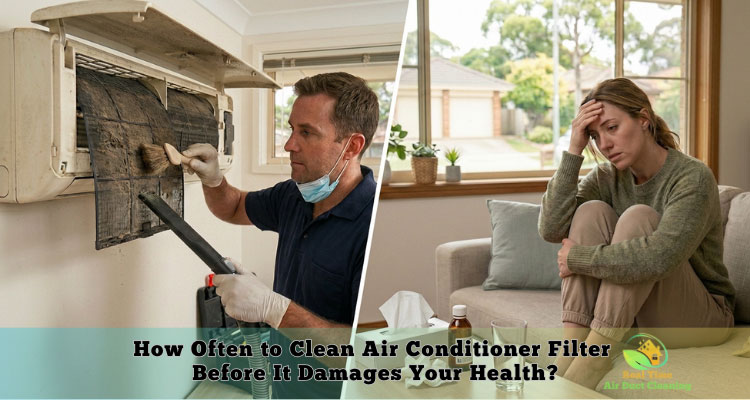 Showing the importance of how often to clean air conditioner filter to prevent damage of your health
