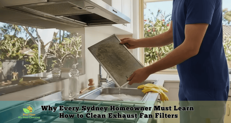 Exhaust filter cleaning by realtime air duct cleaning