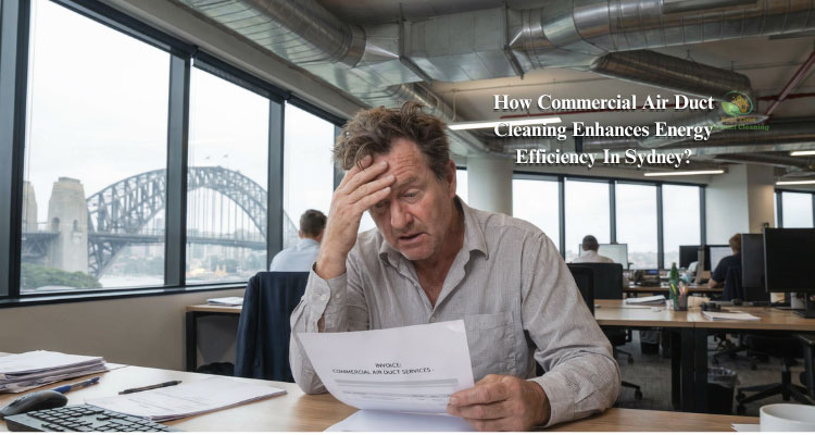 a man is worried about increased office air duct bill