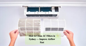 A dirty air filter and a clean air filter of an air conditioner