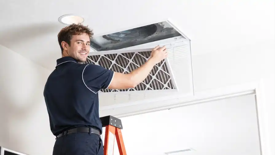 a technician is cleaning air duct in sydney
