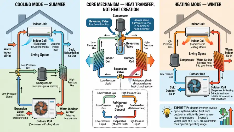 Details About How a Reverse Cycle Air Conditioner Works