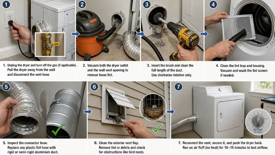 7 Steps to Clean Your Dryer Exhaust Vent