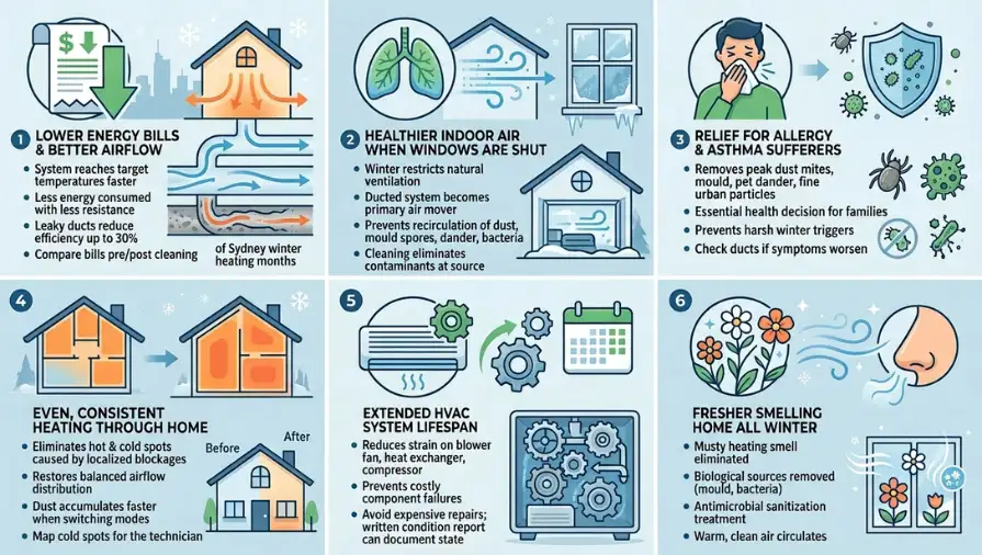 Details About The 6 Key Benefits of Winter Duct Cleaning in Sydney