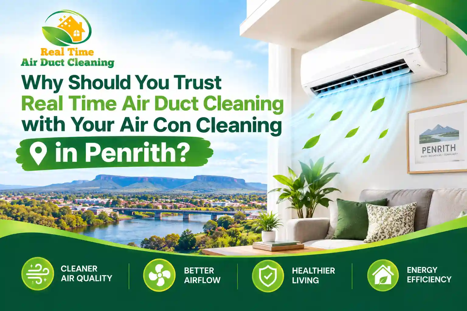 Air con cleaning service with fresh airflow in Penrith